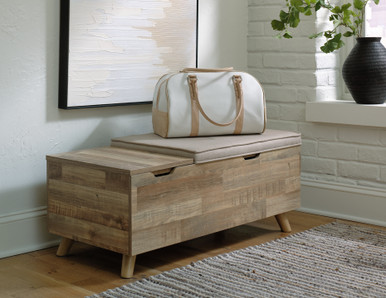 Gerdanet - Beige/Brown - Storage Bench (A3000318) by Ashley