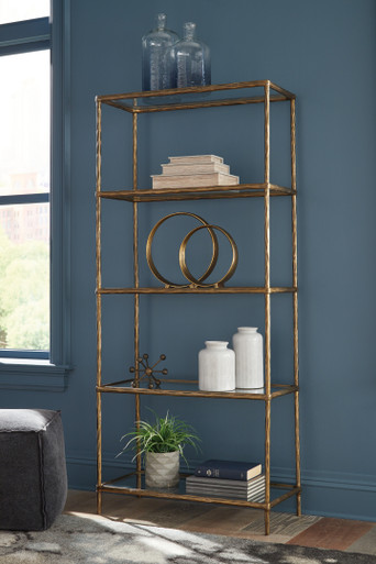 Ryandale - Antique Brass Finish - Bookcase (A4000441) by Ashley