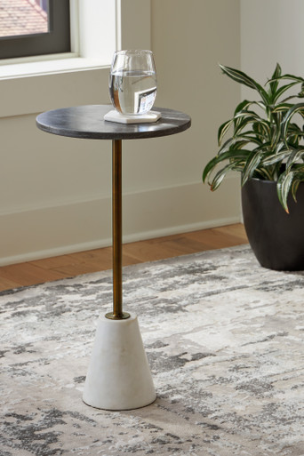 Caramont - Black/White/Gold Finish - Accent Table (A4000540) by Ashley