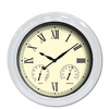 18" Clock Thermometer Hygrometer White 52557