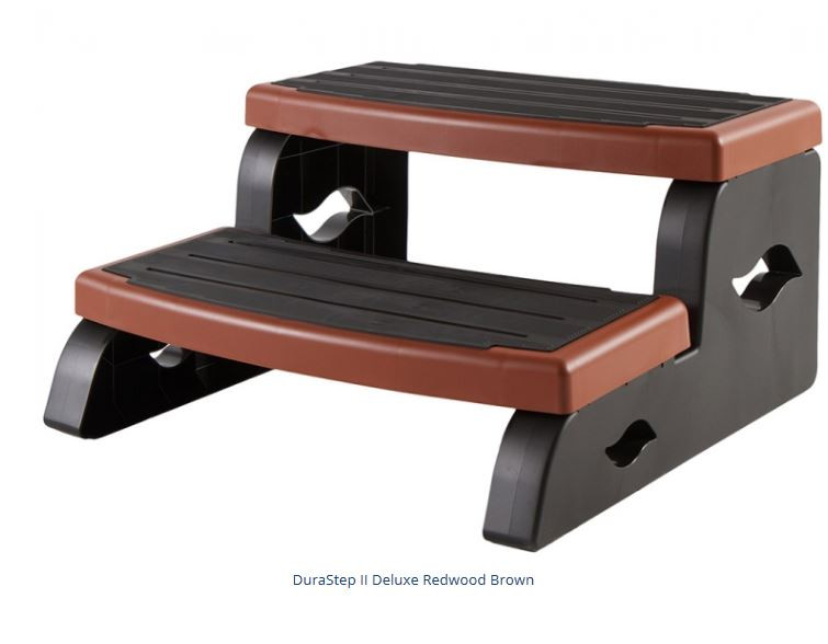 Durastep II Deluxe Redwood Brown Hot Tub Steps with Treads