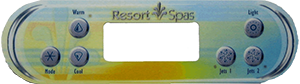 Resort Button Resort Artesian 6 Button Spa Control Panel Overlay 11-0136-77