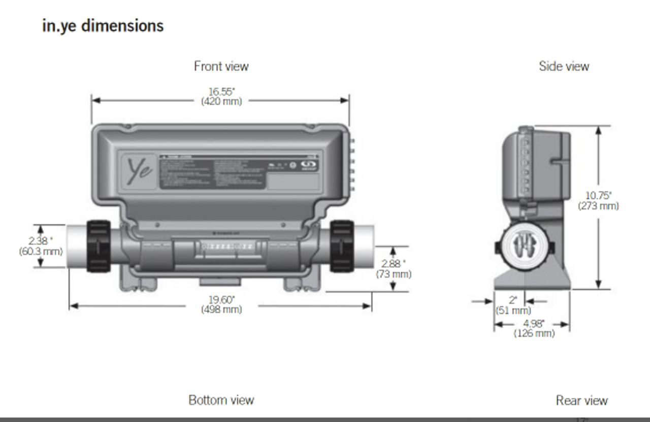 Gecko IN.YE-5 Spa Pack 120v 240v 4kw Heater Control System