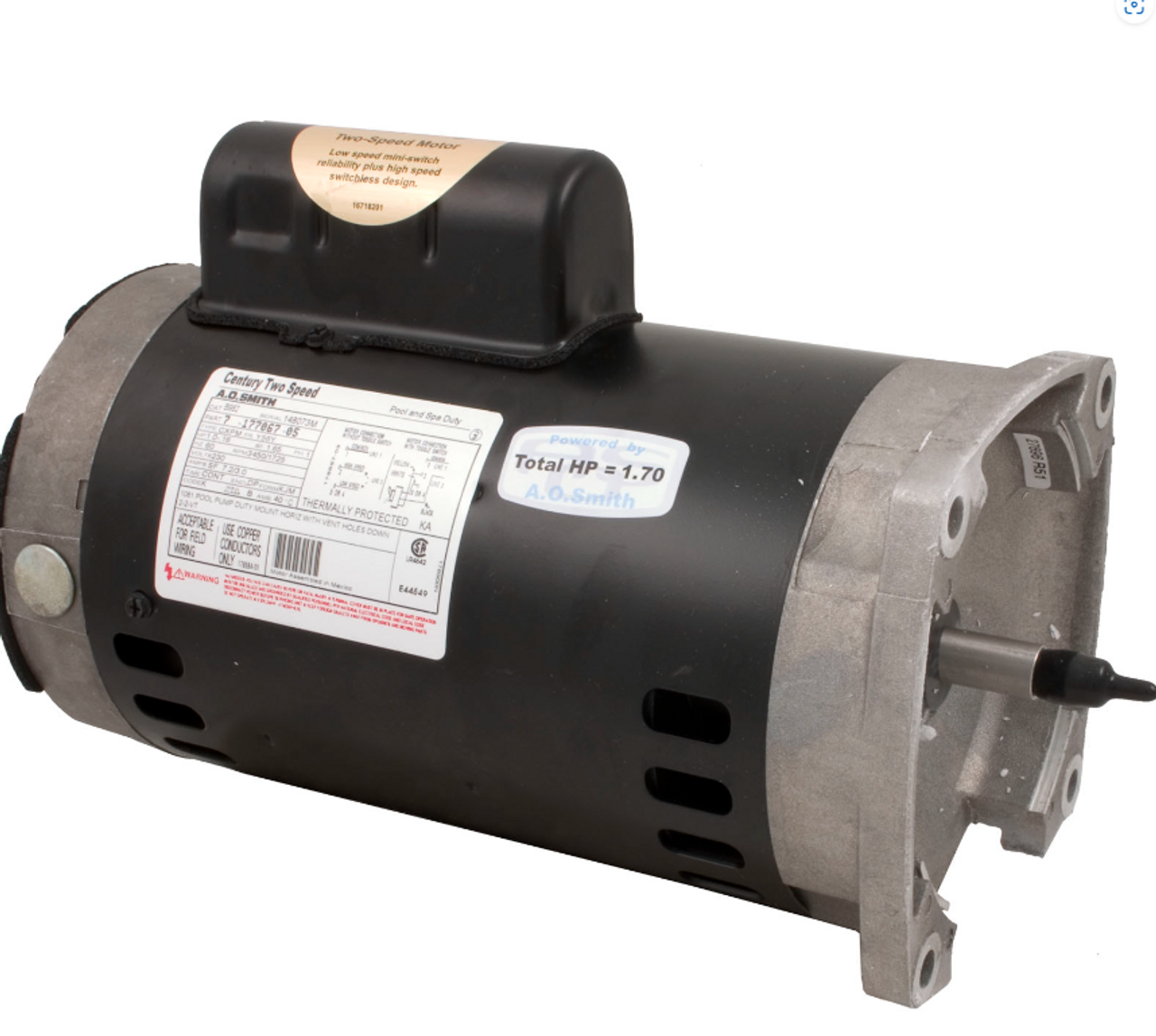 Century Motor Threaded Shaft 2-Speed 1HP 230V B2982