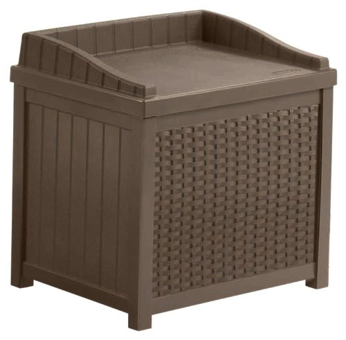 Mocha Wicker Patio Storage Seat (22 Gallon) - Thumbnail 4