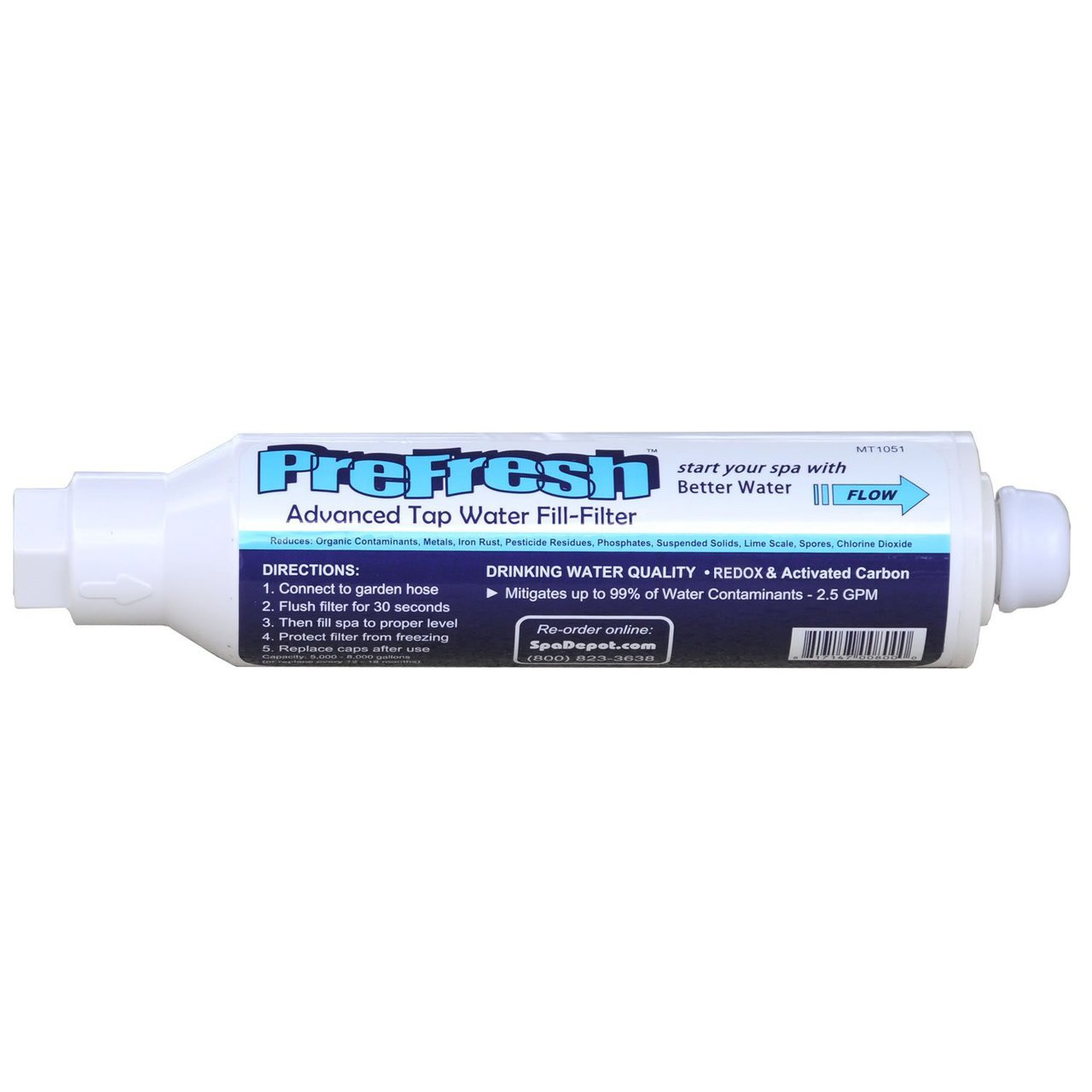 Hot Tub PreFilter to Pre Filter Hose Water When Filling Spa