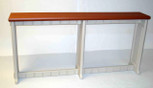 Outdoor bar table 74" long 12" deep in redwood color