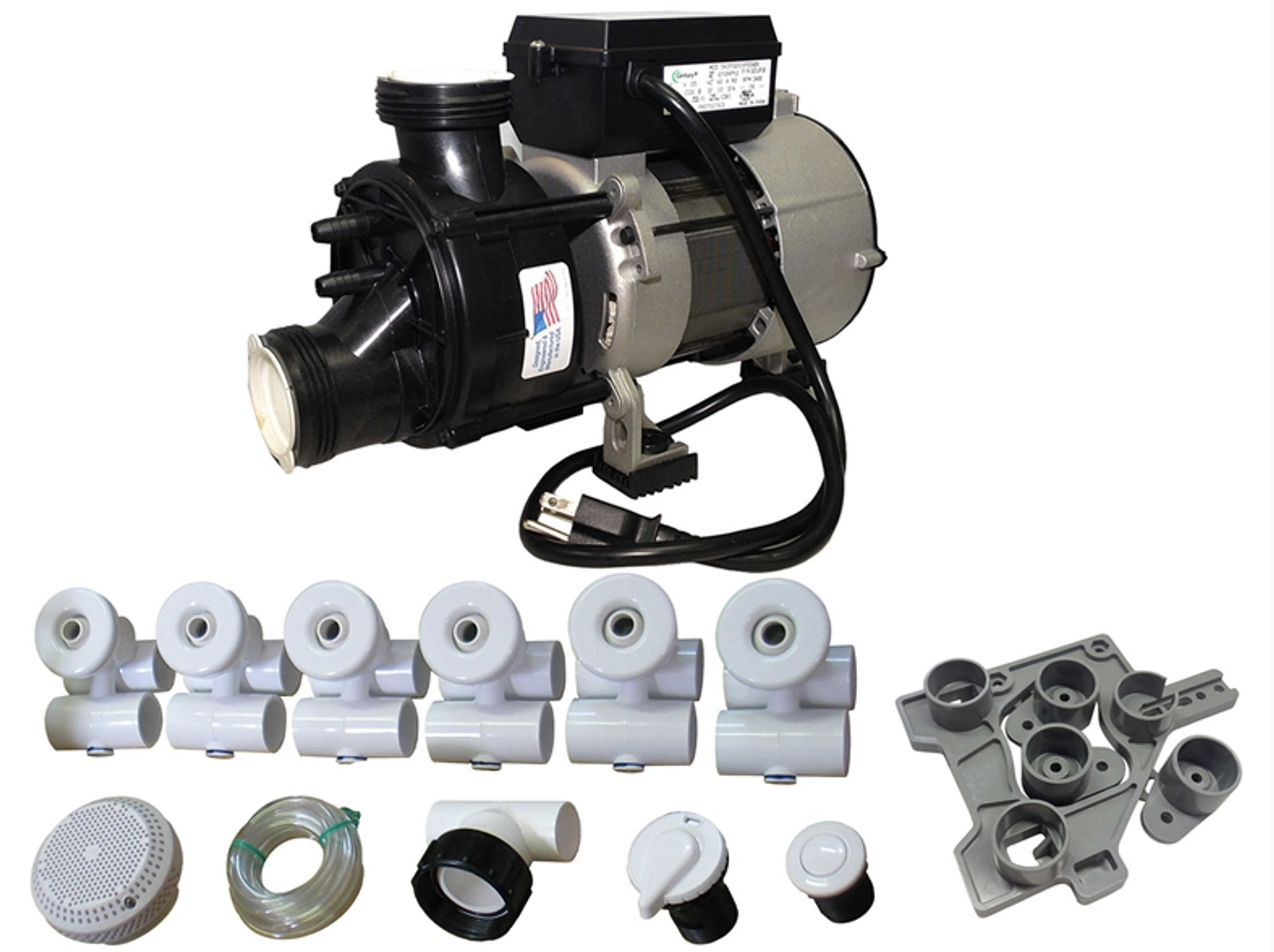 Whirlpool Bathtub Retrofit Kit 3/4HP Pump White Jets 3805150