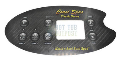 Coast Spas Control Panel 7 Button Overlay Blower 12372