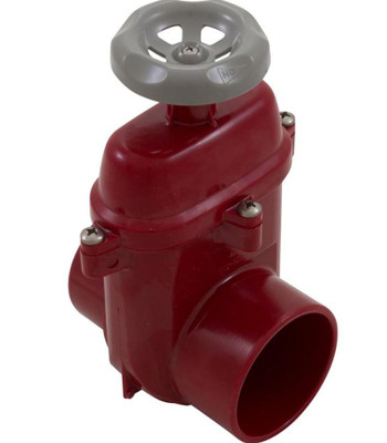 Waterway 2 1/2 Slip x 2 1/2 Spg Gate Valve 600-2304 Red