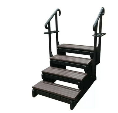 SSS36-4-E-BLK Confer 4-Tier Steps Espresso Treads with Handrail