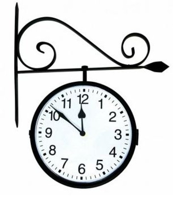 Dual sided hanging clock