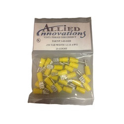 Wire Terminal Female Disconnect 12-10 AWG 250 Tab Width 25 Per Bag