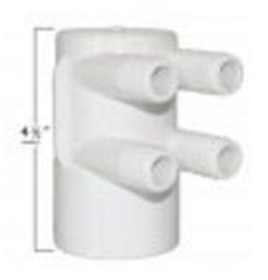 Jacuzzi Spa Manifold Water 4 Port 3/4 Inch Barb Blind End