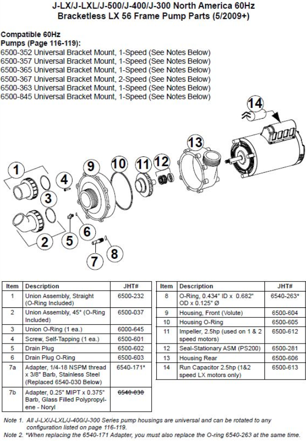 pump parts J-LX