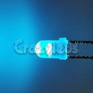 Ice Blue 3mm diffused dome top THT LED