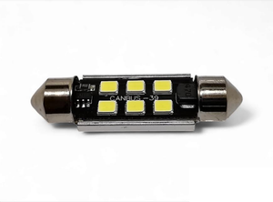 White 39mm 6 LED canbus festoon