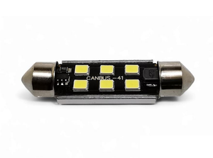 White 41mm 6 LED canbus festoon