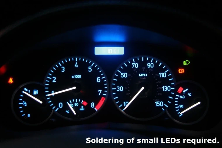 Peugeot 206 SMD LED Speedometer / mileage upgrade kit.
