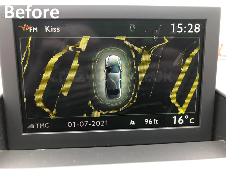 Peugeot Sat nav display 96735347ZD 98043346 Repair service for flickering screen. RCZ 3008 etc