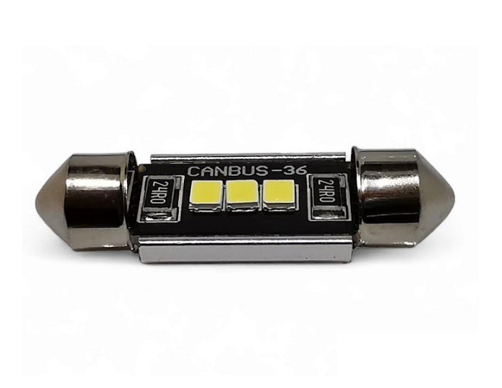 White 36mm 3 LED canbus festoon