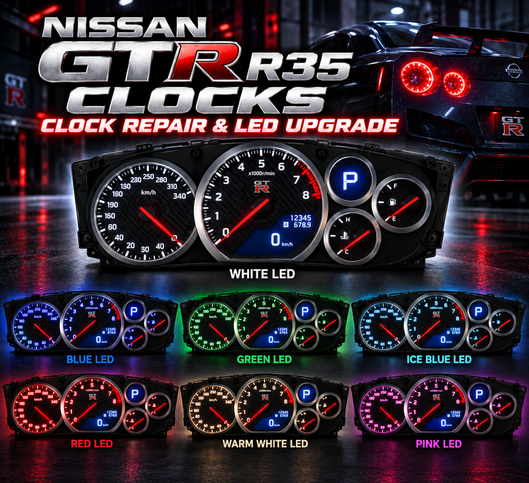 Nissan R35 GTR instrument cluster clocks LED backlight repair