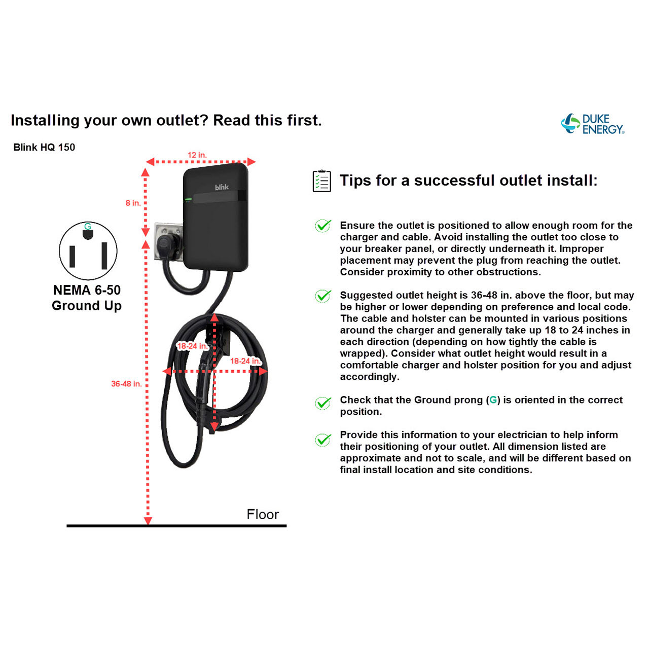 Blink HQ 150 EV NEMA 6-50 Ground Up