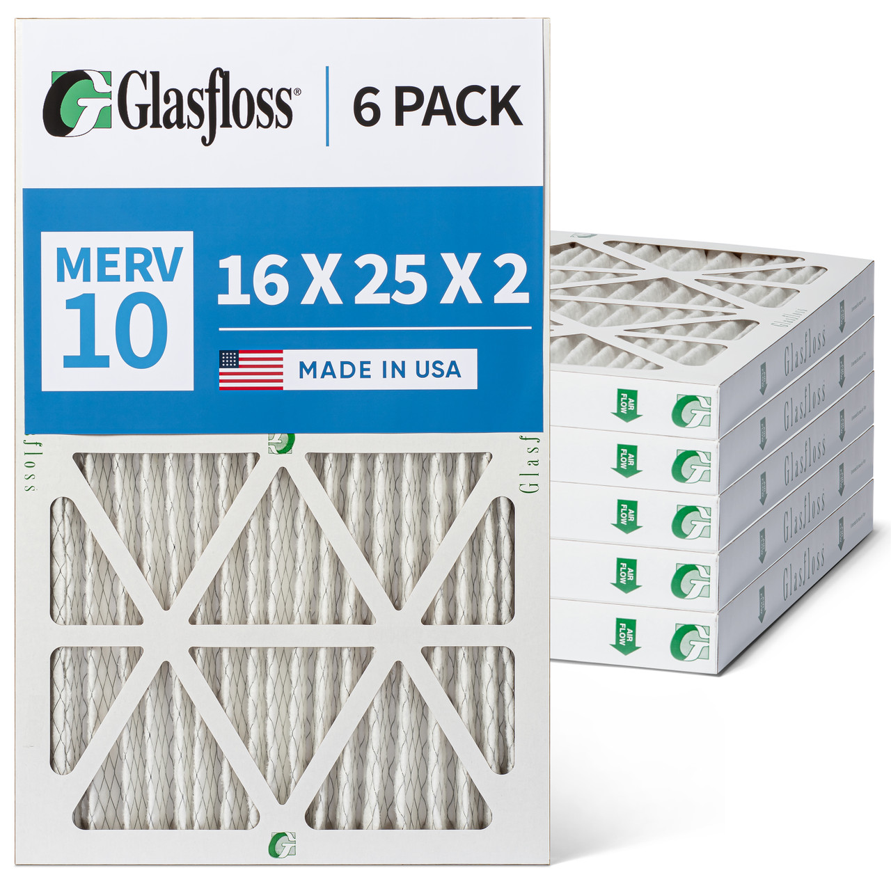 16x25x2 MERV 10 ( FPR 6-7 ) Pleated AC Furnace Air Filters