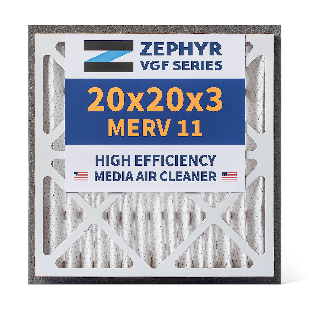 Zephyr 20x20x3 Merv 11 VGF Series 3 inch Deep 6-month HVAC Filters