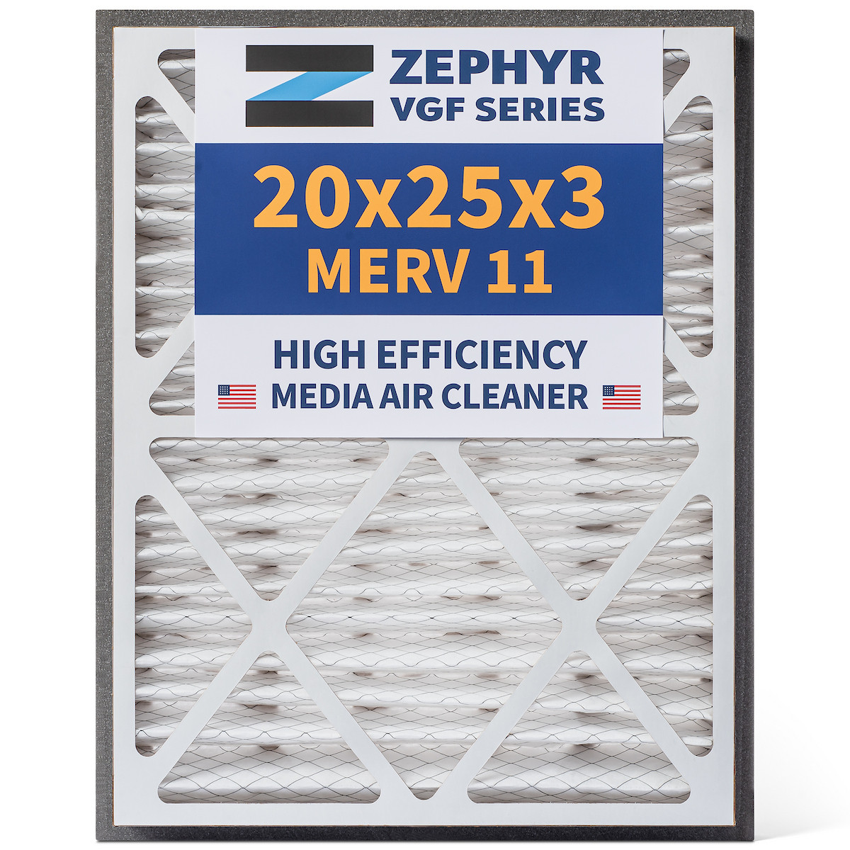Zephyr 20x25x3 Merv 11 VGF Series 3 inch Deep 6-month HVAC Filters