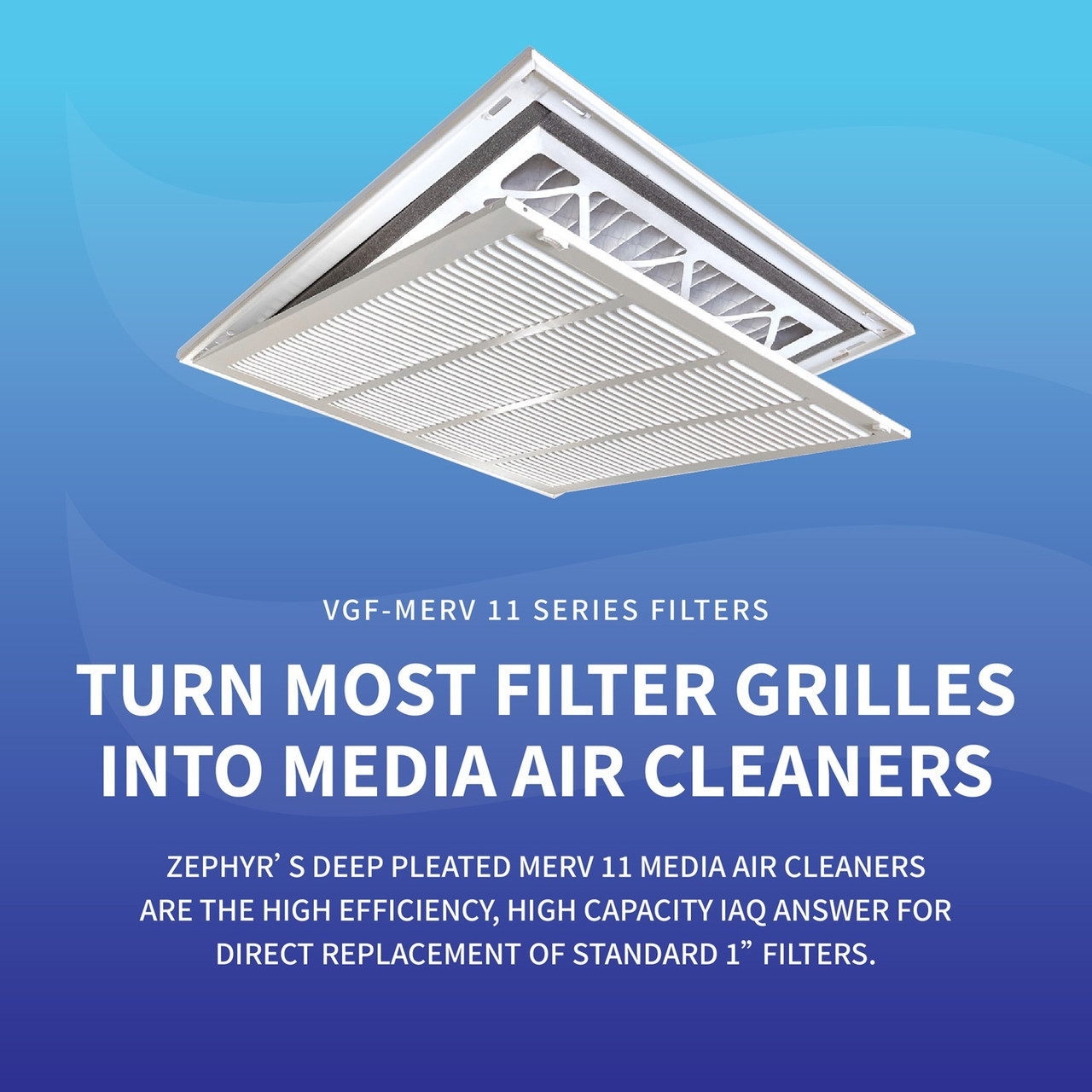 Zephyr 20x20x3 Merv 11 VGF Series 3 inch Deep 6-month HVAC Filters