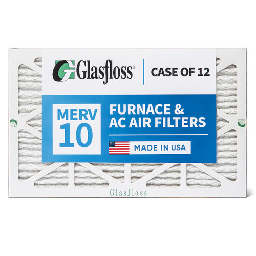 10x24x1 MERV 10 ( FPR 6-7 ) AC and Furnace Pleated Air Filters.   Case of 12