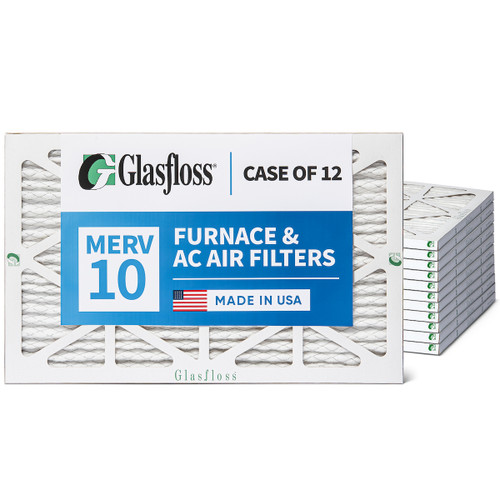 Glasfloss 14x24x1 MERV 10 (FPR 5-6) Pleated Air Filters. Box of 6. Actual Size: 13-1/2 x 23-1/2 x 7/8