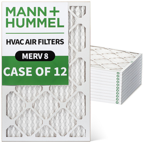12x30x1 MERV 8 ( FPR 5-6 ) AC and Furnace Pleated Air Filters by Mann+Hummel.   Case of 12