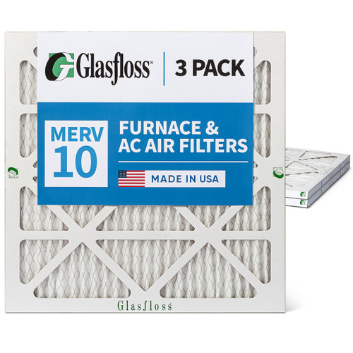 Glasfloss 19-7/8 x 21-1/2 x 1 MERV 10 ( FPR 6-7 ) AC and Furnace Pleated Air Filters.   Quantity 3
