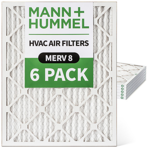 20x23x1 MERV 8 Pleated HVAC AC Furnace Air Filters by Mann+Hummel. 6 Pack. (Exact Size: 19.5 x 22.5 x 0.75 Inches)
