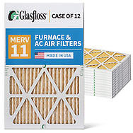Glasfloss ZL 15x20x1 MERV 11 ( FPR 7 ) Pleated AC Furnace Air Filters.   Case of 12.   Exact Size: 14-1/2 x 19-1/2 x 7/8