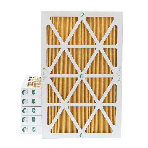 Glasfloss ZL 15x20x2 MERV 11 ( FPR 7 ) Pleated AC Furnace Air Filters.  6 Quantity.  Exact Size: 14-1/2 x 19-1/2 x 1-3/4