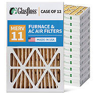 Glasfloss ZL 15x20x2 MERV 11 ( FPR 7 ) Pleated AC Furnace Air Filters.   Case of 12.   Exact Size: 14-1/2 x 19-1/2 x 1-3/4