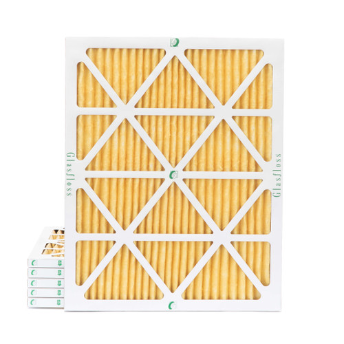 Glasfloss ZL 16x20x1 MERV 11 ( FPR 7 ) Pleated AC Furnace Air Filters.  6 Quantity.  Exact Size: 15-1/2 x 19-1/2 x 7/8