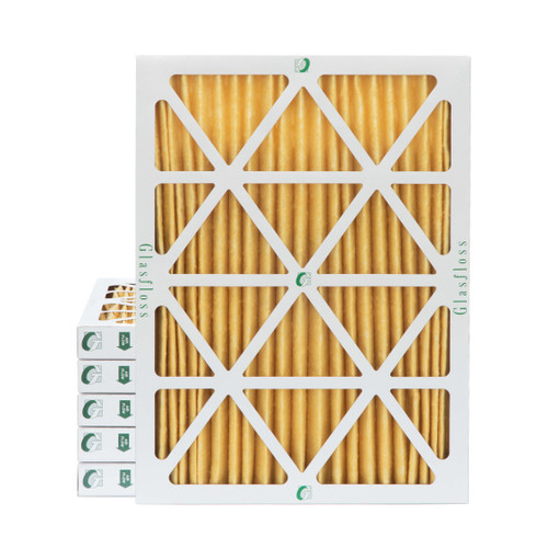 Glasfloss ZL 16x20x2 MERV 11 ( FPR 7 ) Pleated AC Furnace Air Filters.  6 Quantity.  Exact Size: 15-1/2 x 19-1/2 x 1-3/4