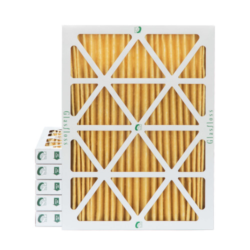 Glasfloss ZL 18x25x2 MERV 11 ( FPR 7 ) Pleated AC Furnace Air Filters.  6 Quantity.  Exact Size: 17-1/2 x 24-1/2 x 1-3/4