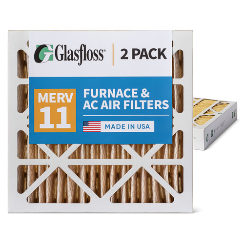 Glasfloss ZL 20x20x4 MERV 11 ( FPR 7 ) Pleated AC Furnace Air Filters.  2 Pack.   Exact Size: 19-1/2 x 19-1/2 x 3-3/4