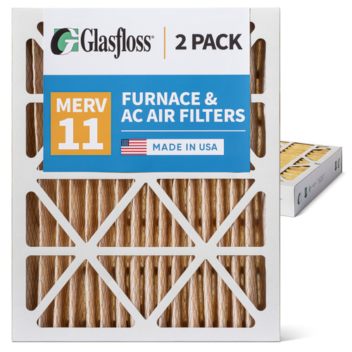 Glasfloss ZL 20x24x4 MERV 11 ( FPR 7 ) Pleated AC Furnace Air Filters.  2 Pack.   Exact Size: 19-3/8 x 23-3/8 x 3-3/4