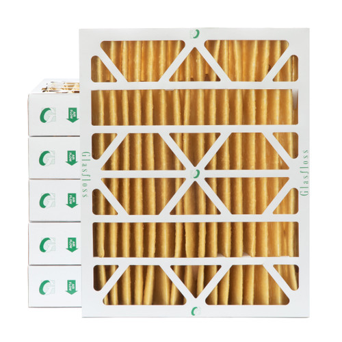Glasfloss ZL 20x25x4 MERV 11 ( FPR 7 ) Pleated AC Furnace Air Filters.   Case of 6.   Exact Size: 19-1/2 x 24-1/2 x 3-3/4