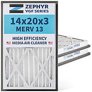 Zephyr 14x20x3 VGF Merv 13 Media HVAC Air Cleaner Replacement Filter for Return Air Grilles.  Case of 3