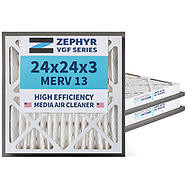 Zephyr 24x24x3 VGF Merv 13 Media HVAC Air Cleaner Replacement Filter for Return Air Grilles.  Case of 3