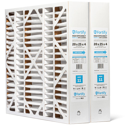 Fortify 20x25x4 MERV 11 Air Filters. (2-Pack) Compatible Replacement to Fit Top Tech TT-FM-2025 & White Rogers FR2000M-108.  Actual Size:  19-3/8 x 24-3/8 x 3-5/8.