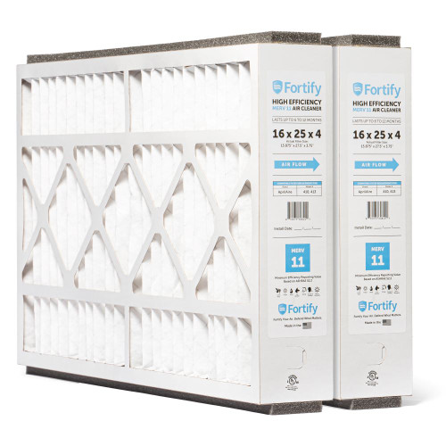Fortify 16x25x4 MERV 11 Filter Replacement for AprilAire 410 & 413 Media Air Cleaners. (2-Pack) Compatible with Models 1410, 1610, 2140, 2400, 2410, 2416, 3410, 4400, and Space-Gard 2400 with Kit 1413.