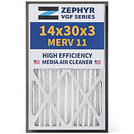Zephyr 14x30x3 VGF Merv 11 Media HVAC Air Cleaner Replacement Filter for Return Air Grilles.  1-Pack